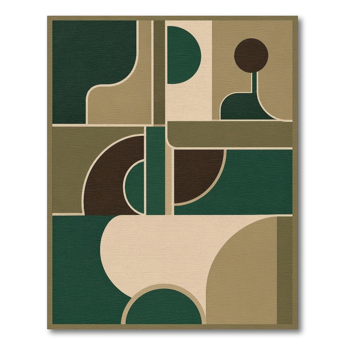 Green Geometric Area Rug