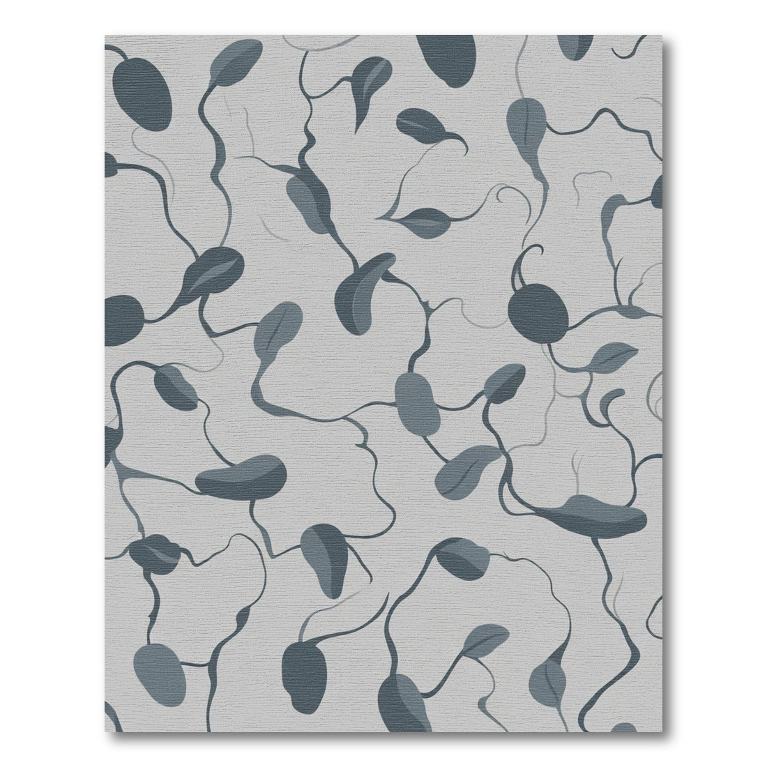 Gray Blue Botanical Vine Arrangement Rug