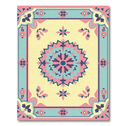 Pastel Mandala Floral Geometric Rug