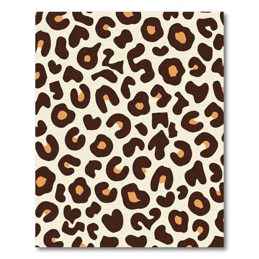 Brown Leopard Spots Cream Background Rug