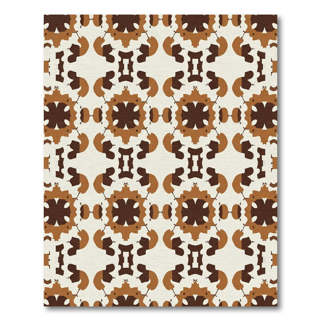 Brown Beige Abstract Symmetry Medallion Rug