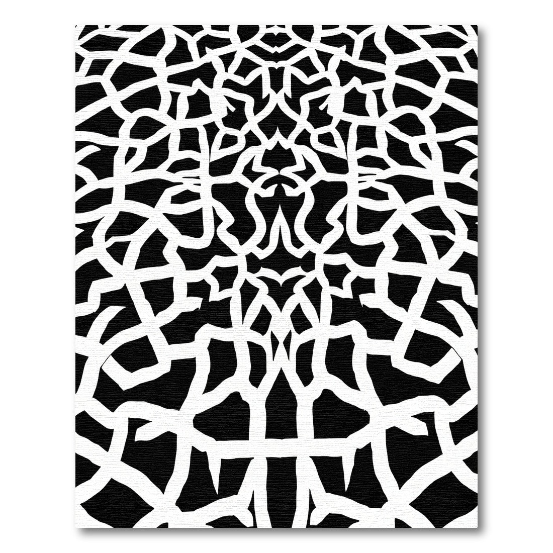 Black White Interconnected Web Rug