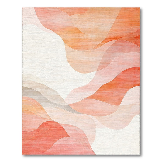 Abstract Area Wave Orange Wave Abstract Area Rug