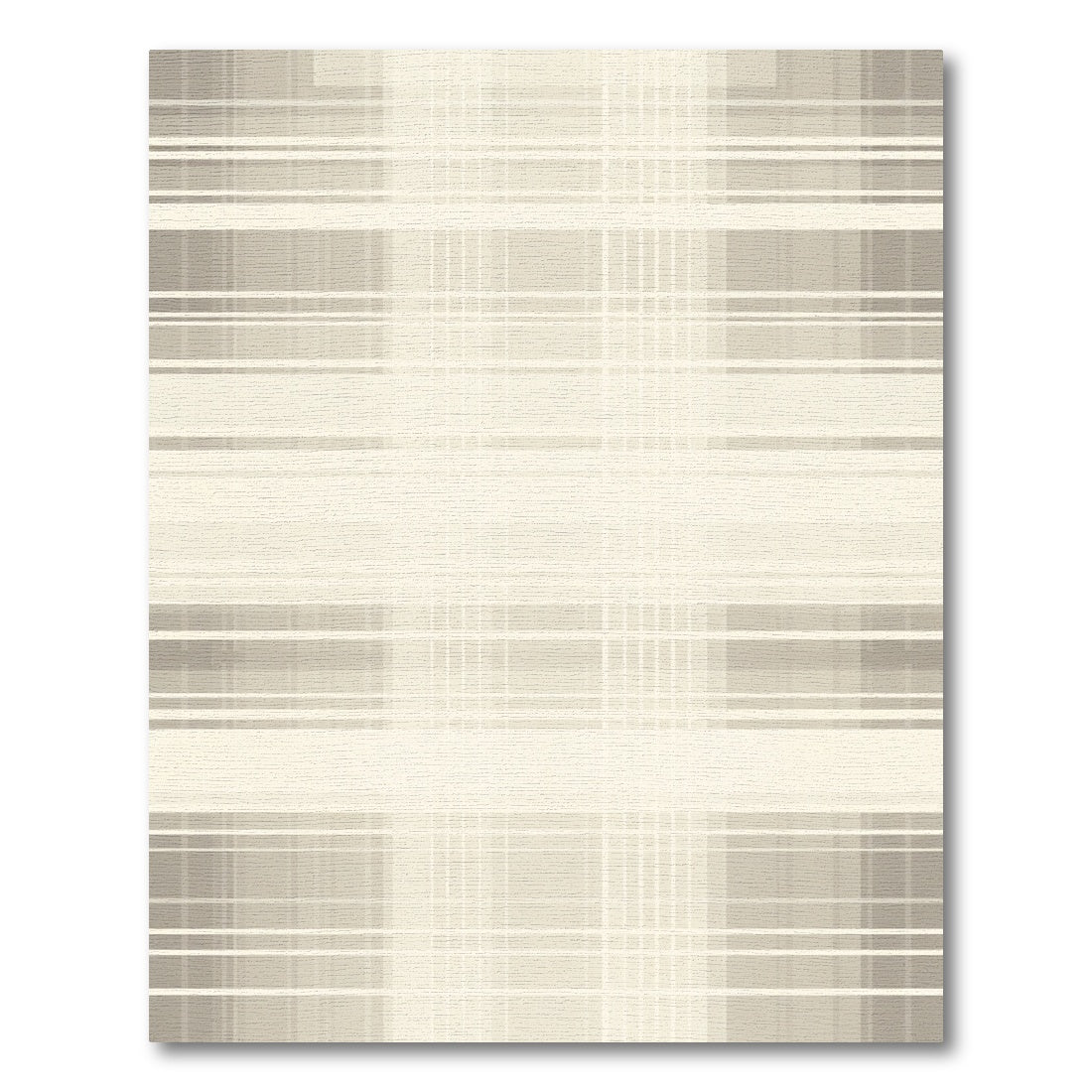 Subtle Beige Plaid Grid Rug