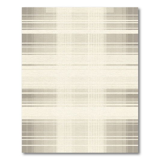 Subtle Beige Plaid Grid Rug