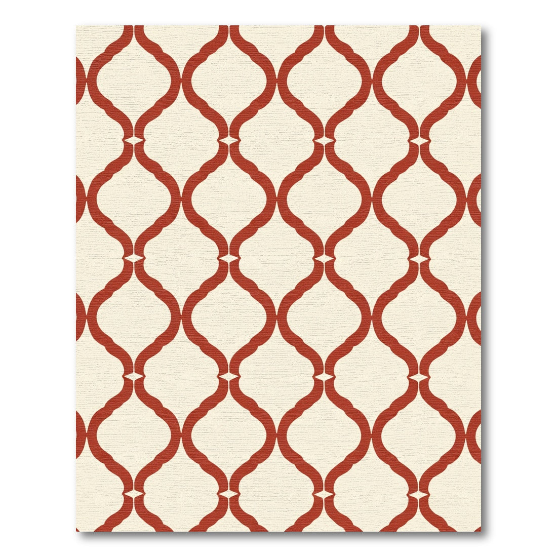 Crimson Quatrefoil Lattice Rug