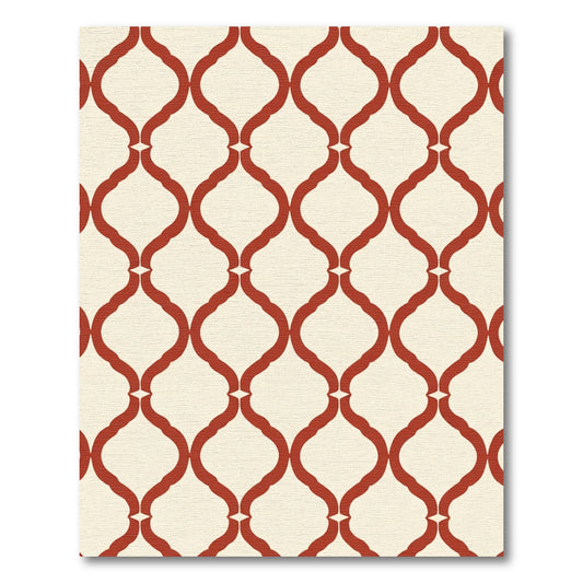 Crimson Quatrefoil Lattice Rug