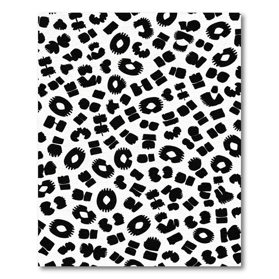 Bold Black Abstract Spotty Rug