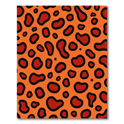 Vibrant Orange Red Amorphous Spots Rug