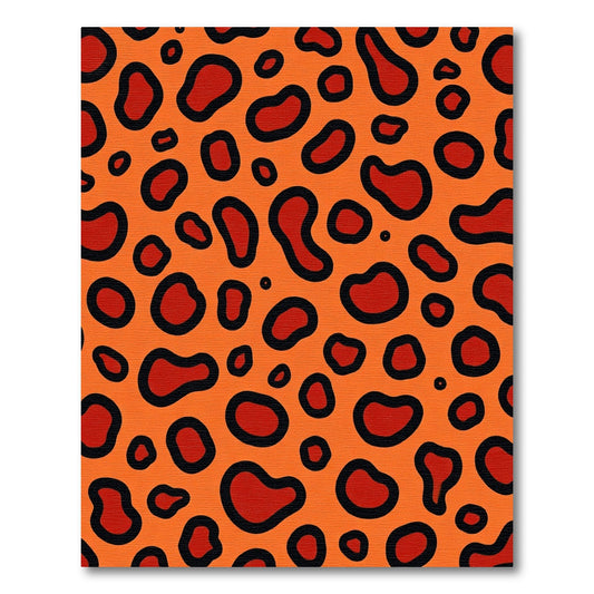 Vibrant Orange Red Amorphous Spots Rug