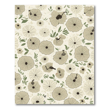 Neutral Floral Burst Art Rug