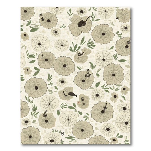 Neutral Floral Burst Art Rug