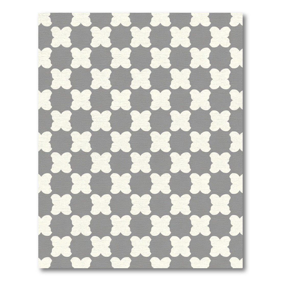 Gray Cream Quatrefoil Lattice Rug