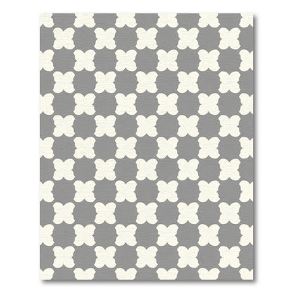 Gray Cream Quatrefoil Lattice Rug