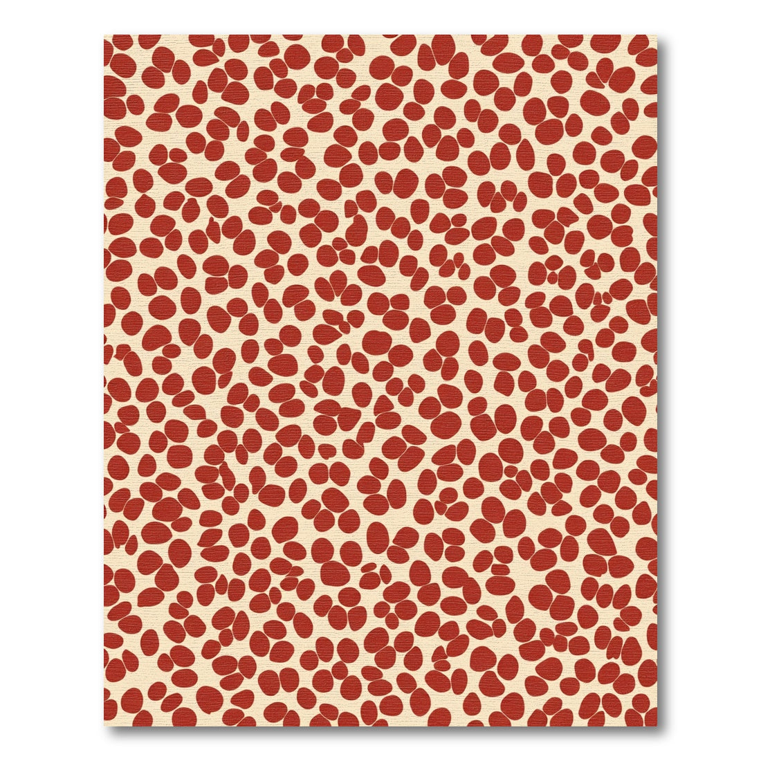 Cream Red Pebble Cluster Rug
