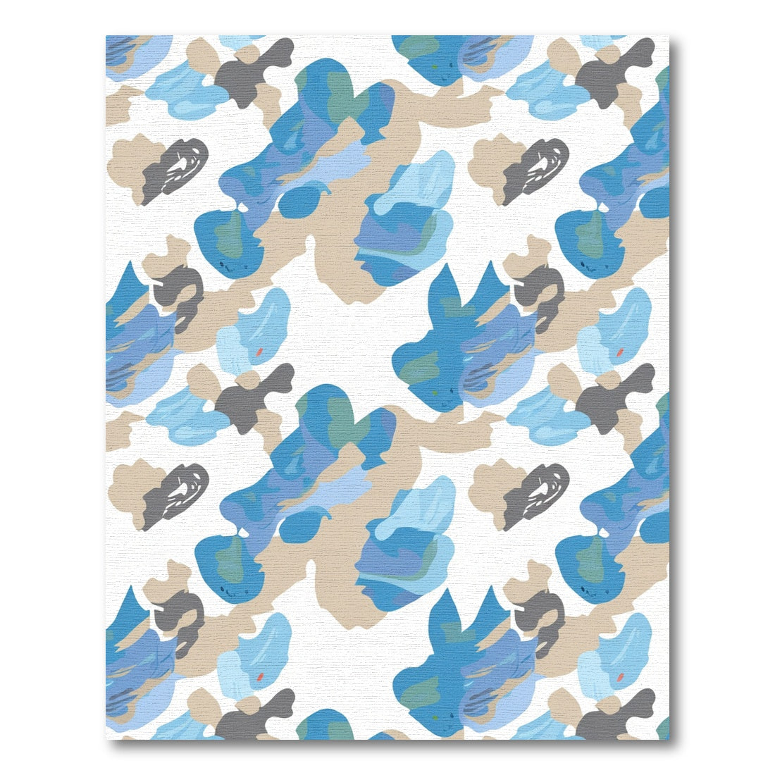 Abstract Blue Gray Tan Cloud Rug