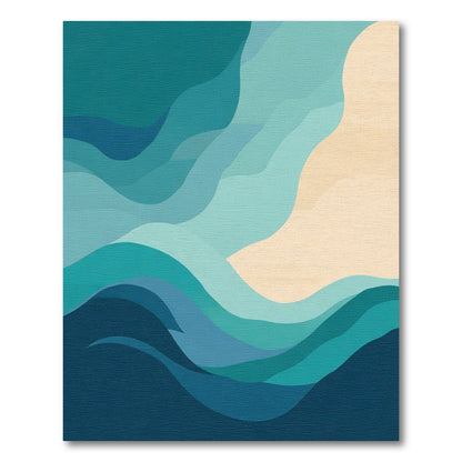 Abstract Ocean Wave Ripples Rug