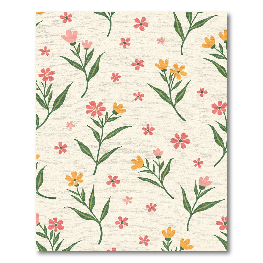 Whimsical Pink Yellow Floral Field Rug