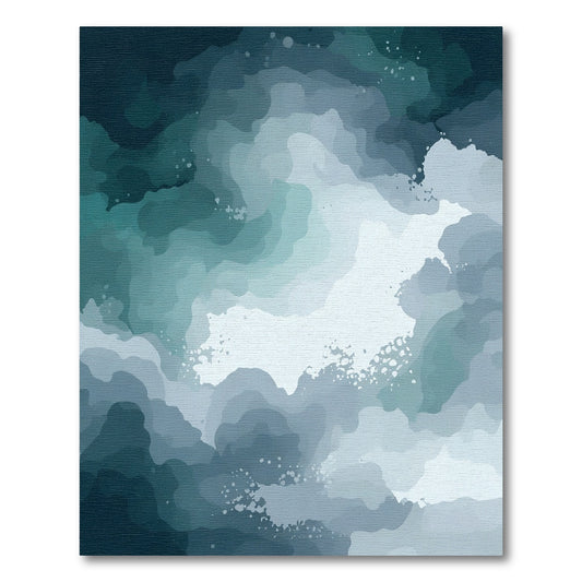 Deep Ocean Swirling Abstract Clouds Rug