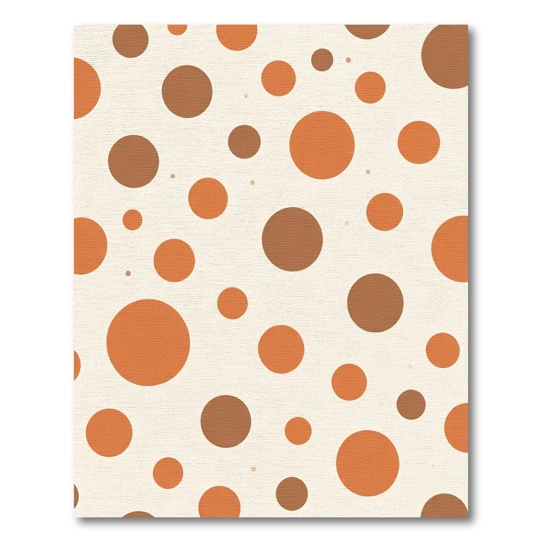 Cream Orange Brown Polka Dots Rug