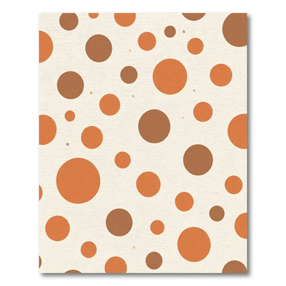 Cream Orange Brown Polka Dots Rug