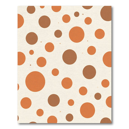 Cream Orange Brown Polka Dots Rug