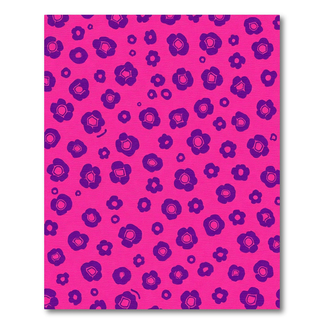 Bright Pink Purple Petite Floral Arrangement Rug