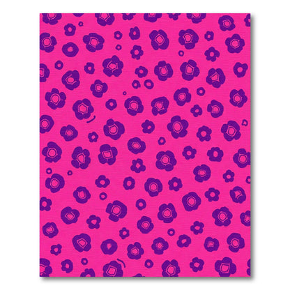 Bright Pink Purple Petite Floral Arrangement Rug