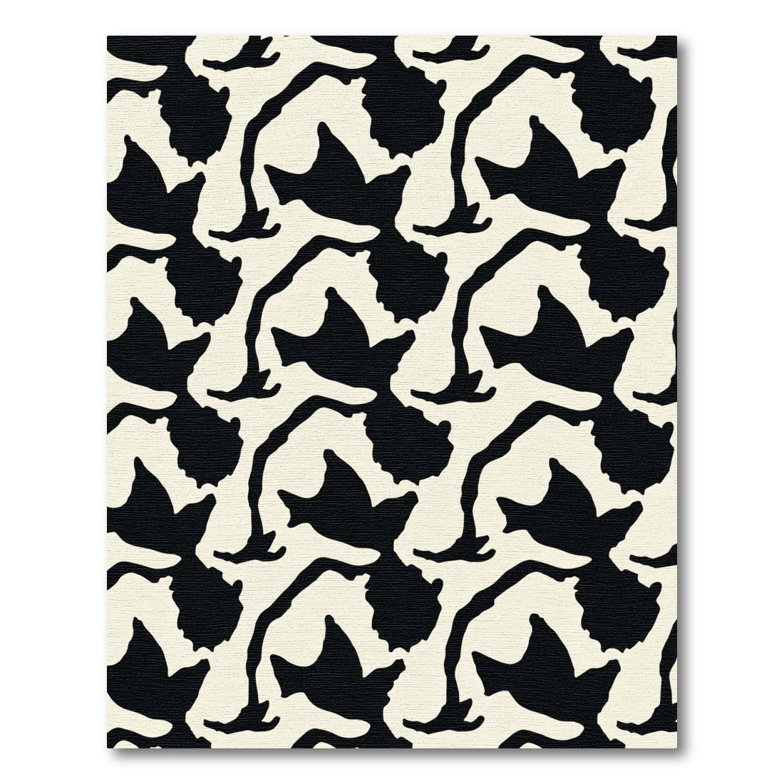 Black Almond Bird Contour Rug