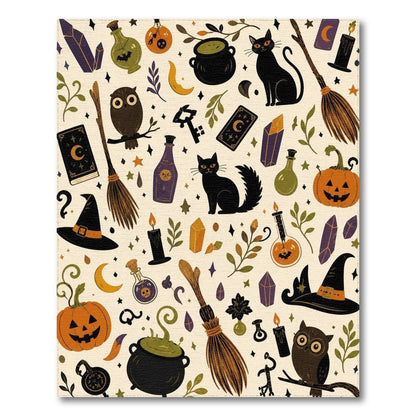 Spooky Halloween Witchcraft Area Rug