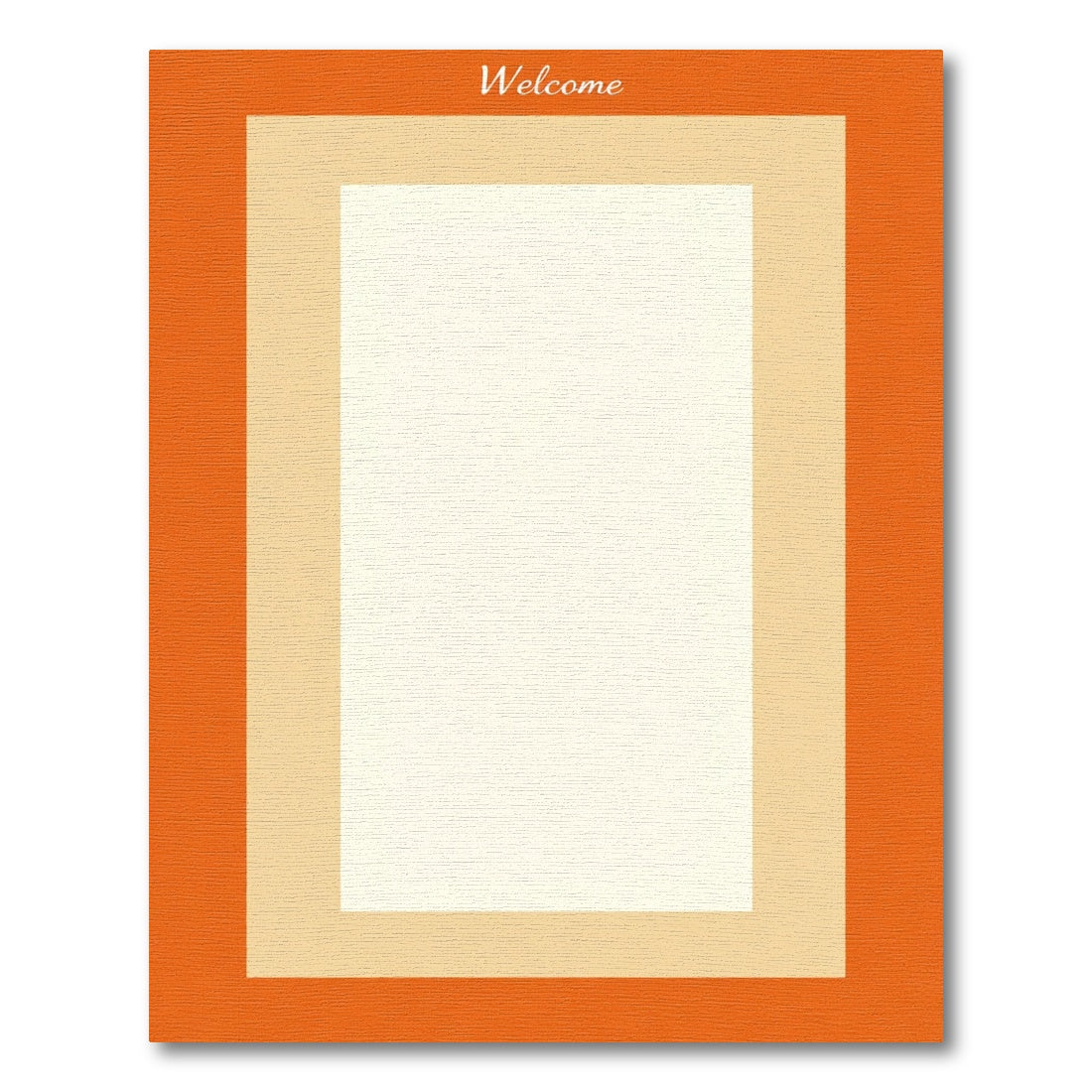Warm Orange Cream Bordered Field Rug