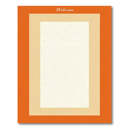 Warm Orange Cream Bordered Field Rug