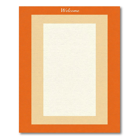 Warm Orange Cream Bordered Field Rug