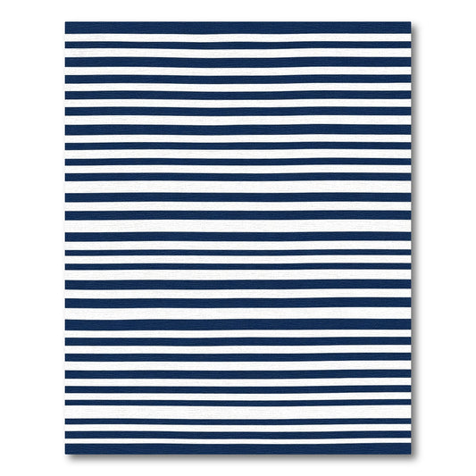 Classic Navy White Striped Rug