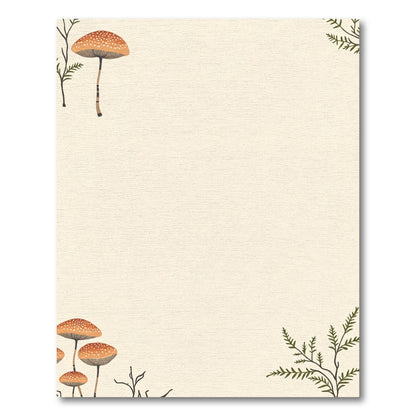 Woodland Mushroom Forest Fern Whimsical Rug