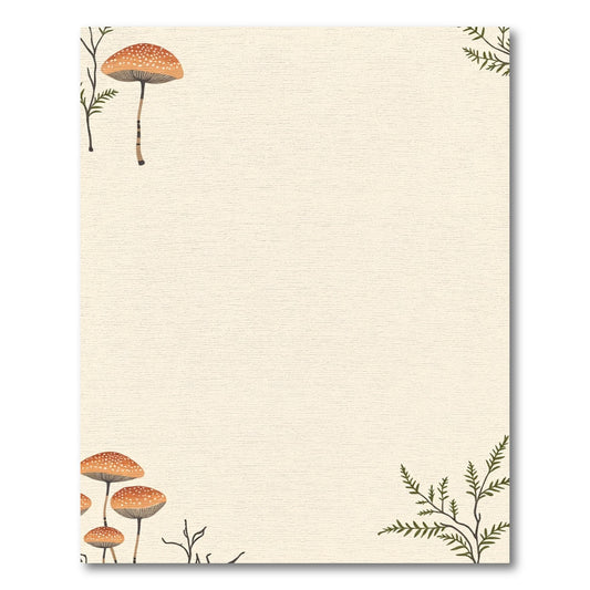 Woodland Mushroom Forest Fern Whimsical Rug