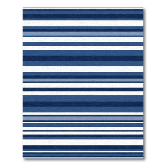 Classic Blue Tonal Stripe Rug