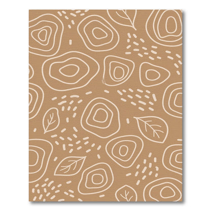Brown and Tan Abstract Area Brown Abstract Leaf Area Rug