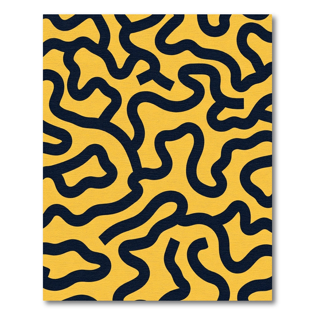 Abstract Mustard Swirl Maze Rug