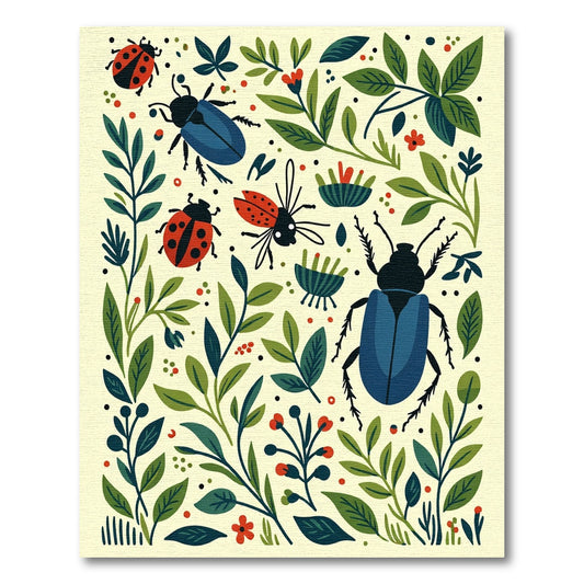 Whimsical Ladybug Beetle Garden Tapestry Rug