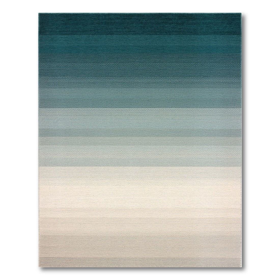 Teal Striped Ombre Gradient Rug