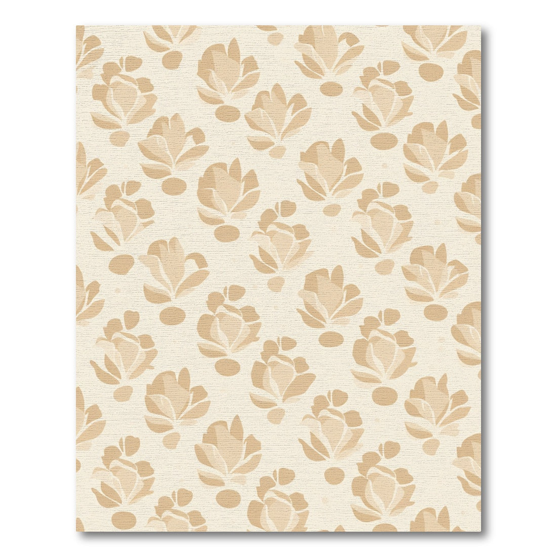 Earthy Cream Floral Overlay Rug
