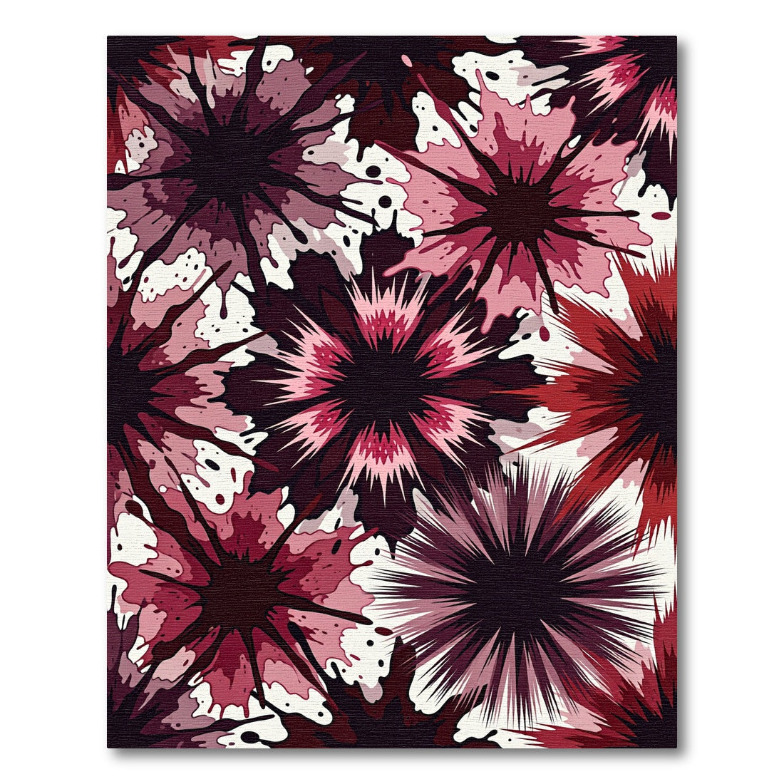Crimson Splash Abstract Floral Rug