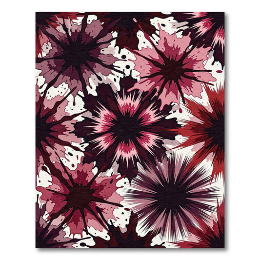 Crimson Splash Abstract Floral Rug