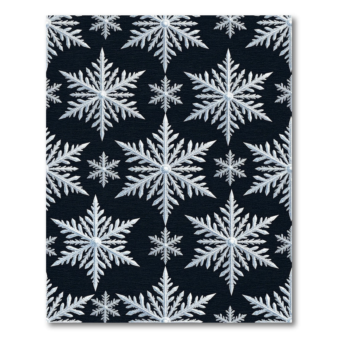 Cool White Snowflake Pattern Rug