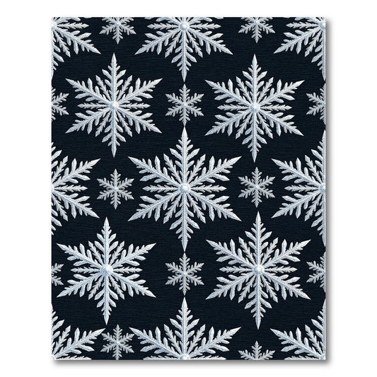 Cool White Snowflake Pattern Rug