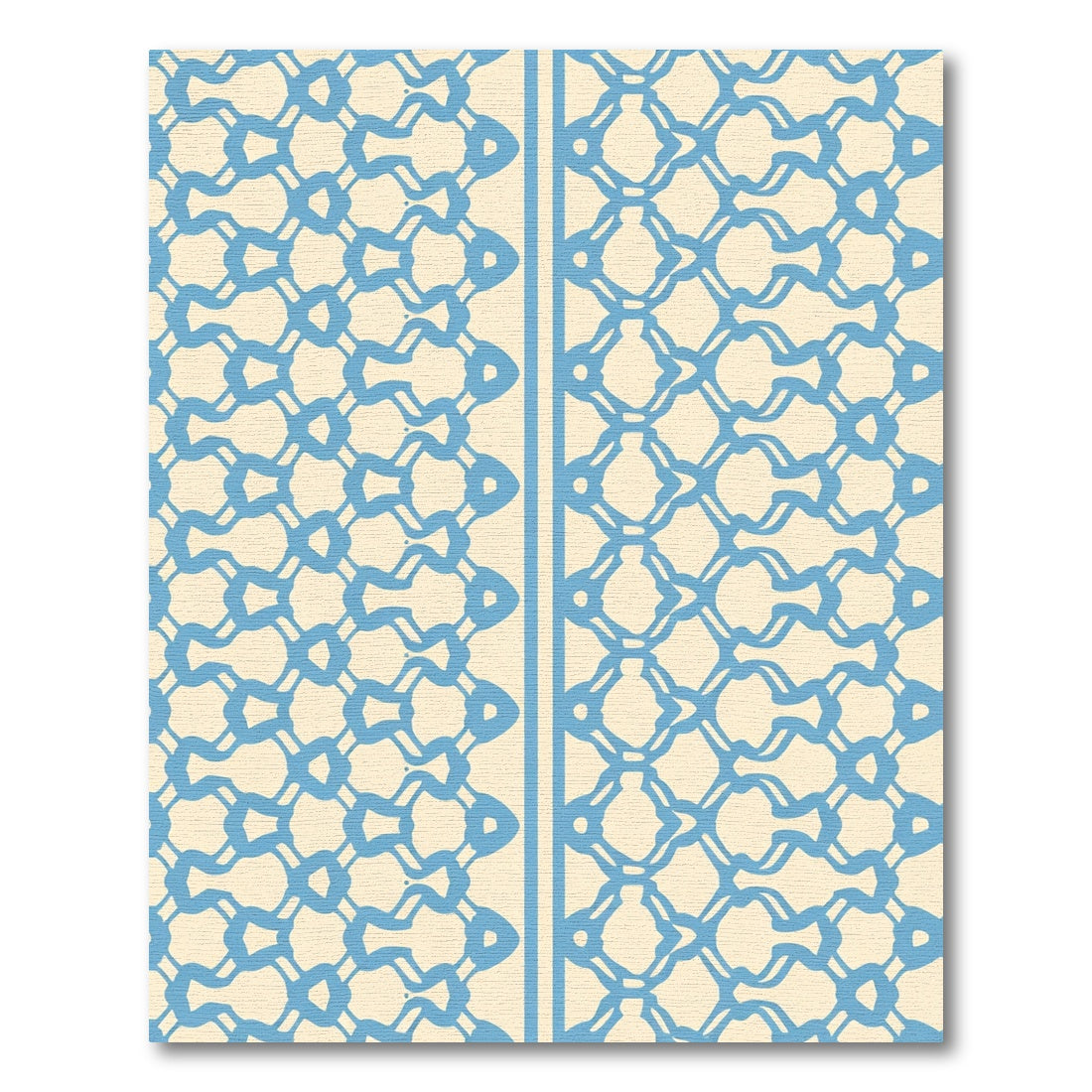Pale Blue Lattice Geometric Rug