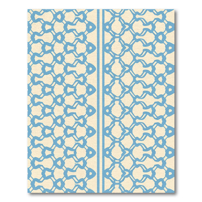 Pale Blue Lattice Geometric Rug