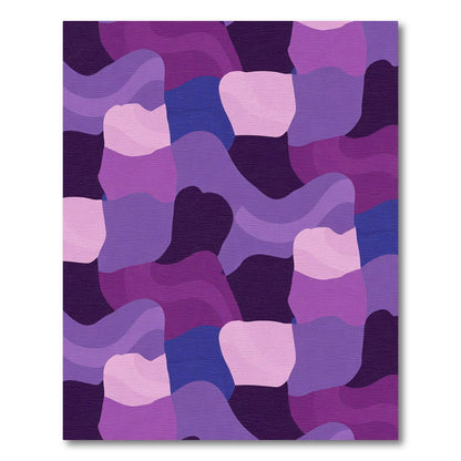 Vibrant Purple Wave Collage Rug