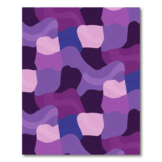 Vibrant Purple Wave Collage Rug